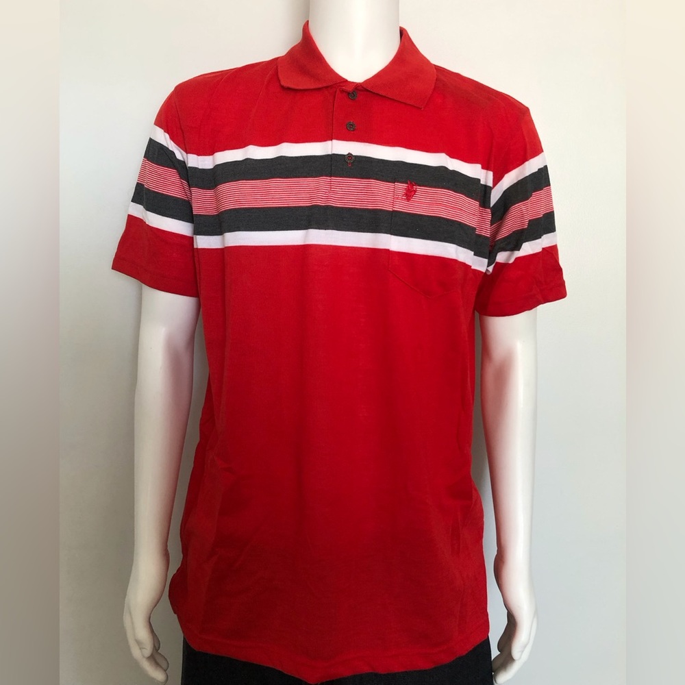 Platoon Red Stripped Polo